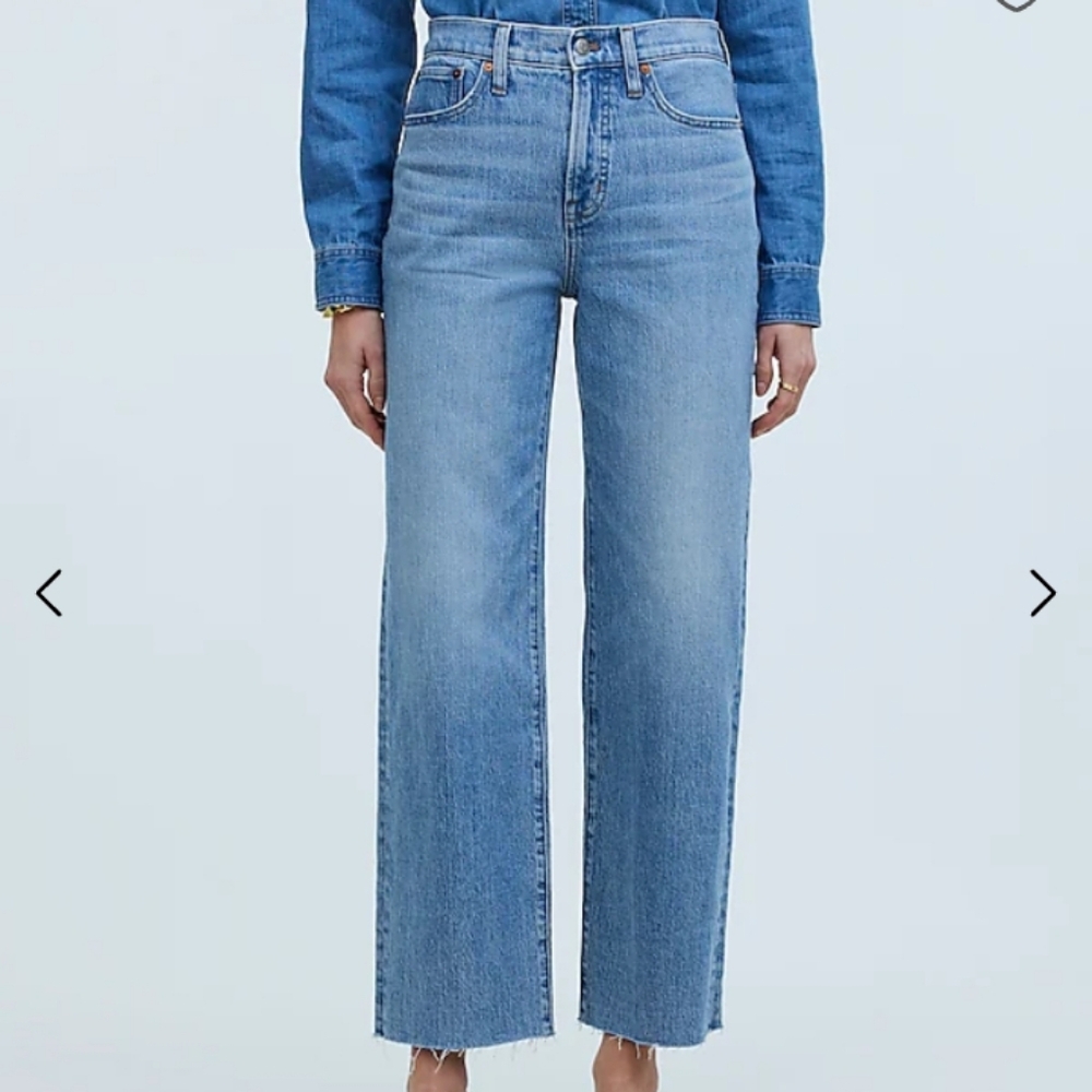 Madewell The Perfect Vintage Wide-Leg Crop Jean 27P Raw Hem Altoona Wash